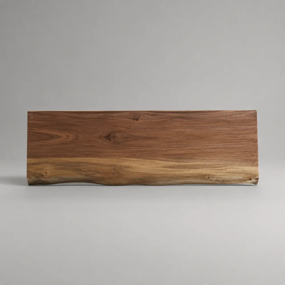 Mensola da parete rettangolare in legno massello noce marrone 120 x 20 x 5 cm