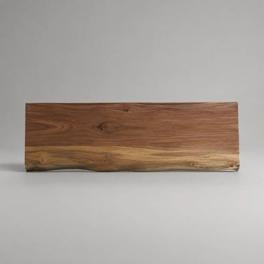 Mensola da parete rettangolare in legno massello noce marrone 120 x 20 x 5 cm